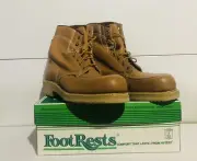 Hy-Test Foot Rests Men’s Size 10.5 C Brown Leather Steel Toe Lace Up Work Boots