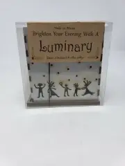NIB Luminary Doles Orchard Light Blue Wooden Dancing and Stars Illuminating Box