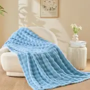 Throw Blanket for Couch Super Soft Flannel Fleece 3D Throw(50"x60") Blue