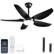 Ceiling Fan with Lights, 43 Inch Black Ceiling Fan with Lights and Remote/APP...