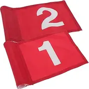 GALPADA 2pcs Golf Practice Flags Detachable Design Bright Color Easy to Install for Backyard Training and Golf Courses Space Saving