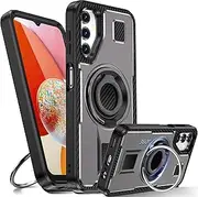 Tuvror Samsung Galaxy A14 5G / 4G Case with Kickstand [360° Rotating Ring and Kickstand] Heavy Duty Shockproof Protective Case for Samsung A14 - Grey