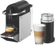 Nespresso Pixie Capsule Coffee Machine Silver & Aeroccino 3