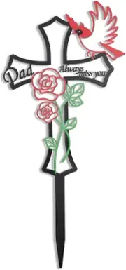 Metal Heart Memorial Plaque Stake,Memorial Grave Markers,Mother'S Day Sympathy G