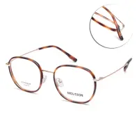 在飛比找momo購物網優惠-【MOLSION 陌森】小框方框光學眼鏡(琥珀 金#MJ61