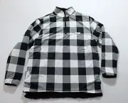USA Palm Reversible Sherpa 1/4 Zip CD4 Blackout Sherpa - Buffalo Plaid Large NWT
