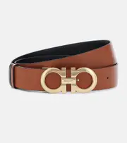 [Ferragamo] Ferragamo Gancini reversible leather belt Inch 33.5 brown