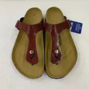 Birkenstock New w/ Box Gizeh Magical Metallic Maroon Birko Flor Nar Select Size