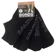 12 PAIRS BRAND NEW LADIES SIZE 3-8 BONDS BLACK LIGHTWEIGHT NO SHOW SPORT SOCKS
