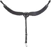 CTK Saddlery Hand Made Leather Horse Breast Collar (Black, Plain)