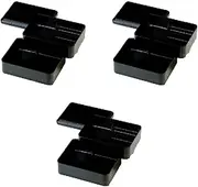 Set of 3 F-138 Deep 2-Tier Bento Boxes, Black Set [Shokado]