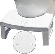 Toilet Stool Poop Stool Adult, Toilet seat Footstool, Foldable Bathroom Stool with Scented Bead Box Folding Squat for Toddler and Adult Replaceable Spice Box Fit for Toddler and Adult(White)
