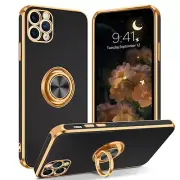 For iPhone 11 Pro Max Case Shockproof Rugged Case Cover With Golden Ring