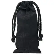 J.Burrows Calico Drawstring Bag 10 x 20cm Black 10 Pack