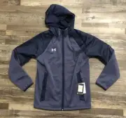 Under Armour Mens Small Blue Loose Hooded Zip Jacket New $125 Tags