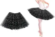 [NTRUXZP] Girls Tutu Skirt Tulle Tutu Skirts Elastic Fluffy Ballet Dance Skirts for Toddlers Children Children Christmas Party (Black)