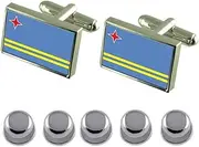 [Select Gifts] Shirt Dress Studs Aruba Flag Cufflinks