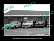 OLD 8x6 HISTORIC PHOTO OF AMES IOWA THE TOWN POLICE FORD PATROL CARS c1950
