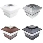 18 Black / Brown / Silver / White 4x4 Solar Post Deck Cap Fence Light PVC Vinyl