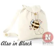 Bumble bee backpack kawaii beach holiday school college organic cotton day bag