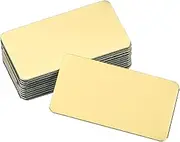 sourcing map 12 Pcs Blank Name Plates, 1.6 x 0.9 Engraved Metal Name Plate Laser Strong Adhesive Nameplate Anodized Aluminium Custom Blank Plates for Signs DIY Crafts, Gold