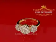 Sterling Yellow Silver Flower 7 stone -Shaped CZ 3.50ct Womens Ring Size 7