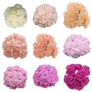 20x 8cm Artificial Flowers with Stems Foam Rose Fake Bride Bouquet Wedding Set B