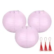 3 Pcs Light Purple Round Paper Lanterns 8 Inch Paper Lantern Party Decorations