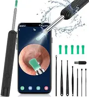 Ear Wax Removal, Ear Cleaner with 1296P HD Camera and 6 LED lights, Waterproof Ear Cleaning Kit, Visual Ear Scope Vacuum Cleaner, Compatible with Android, iOS