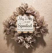 Dog Lover Wreath - Spoiled Dog - Deco Mesh & Ribbon