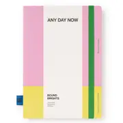 Any Day Now A5 Bound Ruled 80gsm Paper Notebook 192 Pages Journal Pink & Yellow
