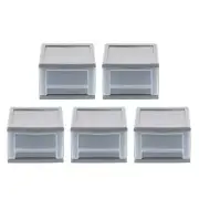 IRIS Storage Bin W/ Built-in Handle 6.5-Qt Stackable Drawer Gray