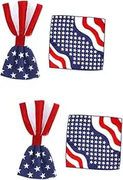 [SHERCHPRY] 4 pcs gofts for husband neckties for men Day necktie Printed necktie men ties bow tie for men Party Tie Party Pocket Towel printing pocket square stars and stripes man, Picture 1, Medium