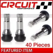 (40 Pieces) Circuit Performance TR413 Short Chrome Sleeve Snap-In Valve Stems