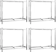 2-Layer Tire Rack 4 pcs Silver 110x40x110 cm Galvanised Steel Standing Shelf for Garage Storage, Heavy-Duty Bookcase Organizer, Space-Saving Solution for Home & Workshop