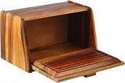 Davis & Waddell D3162 Acacia Wood Bread Box w/Bread Board Lid, Off-White