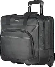 VEVOR Rolling Laptop Bag, Fits Up to 15.6 Inch Laptop, Wheeled Briefcase, Roller Computer Tote Bag with Wheels & Telescoping Handle, Laptop Case for Work Travel Business Office, Women & Men (Black)