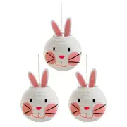 3 Pcs Paper Lanterns Decorative Indoor Lights Rabbit Bunny-shaped