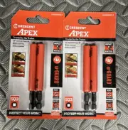 Lot Of 2 - 2 Packs Crescent Apex 3.5" Covered Power Bits SQ3 Impact-CAUGB3BSQ3-2