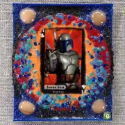 JANGO FETT: Reused CD+Case Collage Art Handmade Ready-To-Hang 2024 Glenn Shiring