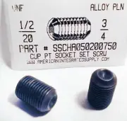 1/2-20x3/4 Hex Socket Set Screws Cup Point Alloy Steel (5)