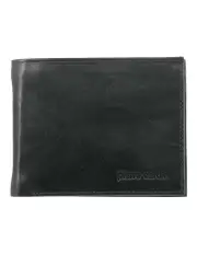 [PIERRE CARDIN] Rustic Leather Tri-Fold Men's Wallet in Black
