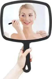 HYOUJIN Hand Mirrors with Handheld,Hand Held Mirror Small Black