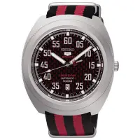 在飛比找Yahoo!奇摩拍賣優惠-SEIKO 精工5號限量 機械帆布運動錶-紅色 4R35-0