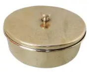 Brass Handcrafted Masala Box With Set of 7 Containers and 7 inch Spoon, 100 ml