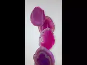 Pink Agate Wind Chimes - Sun Catcher - Mobile - Large