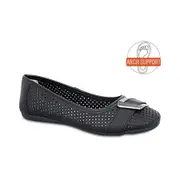 Grosby Women's Cut Out Ballet Flats - Black