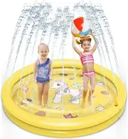 Splash Pad Sprinkler for Kids Outdoor, Newest 68" Water Toys for Kids Backyard I