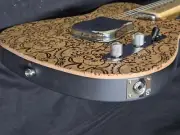 NEW SOLID MAHOGANY 6 STRING PAISLEY ENGRAVED VINTAGE TL STYLE ELECTRIC GUITAR