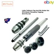 Lathe Tailstock Tap And Die Holder Set MT2 Shank Threading Tapping Kit 8 Pcs AU
